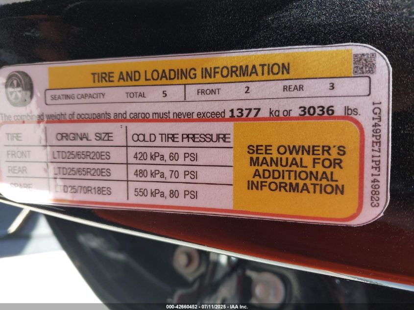 2022 GMC Sierra 2500Hd 4Wd Standard Bed At4 VIN: 1GT49PE74NF359698 Lot: 42660452