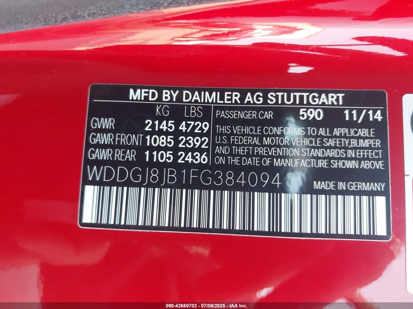 2015 MERCEDES-BENZ C 350 SPORT 4MATIC - WDDGJ8JB1FG384094