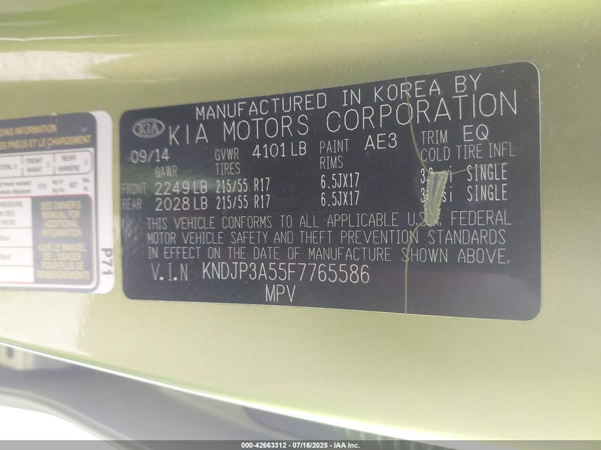 2015 KIA SOUL + - KNDJP3A55F7765586