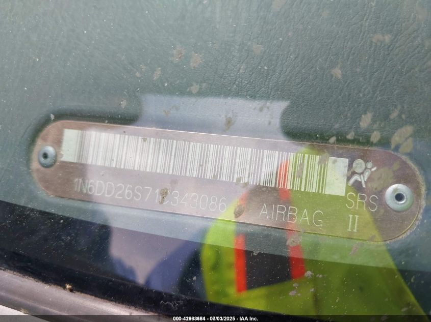 2001 Nissan Frontier Xe VIN: 1N6DD26S71C343086 Lot: 42663664