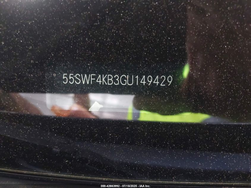 2016 Mercedes-Benz C 300 4Matic/Luxury 4Matic/Sport 4Matic VIN: 55SWF4KB3GU149429 Lot: 42663992