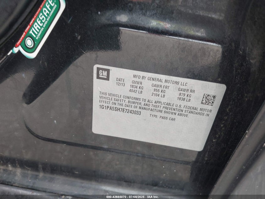 2014 CHEVROLET CRUZE LS - 1G1PA5SH7E7243033