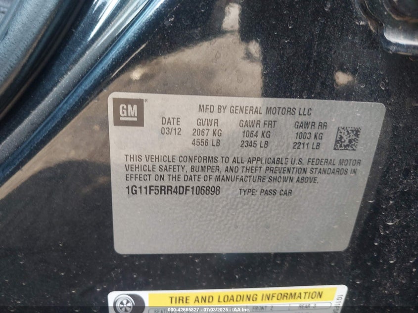 2013 CHEVROLET MALIBU ECO PREMIUM AUDIO - 1G11F5RR4DF106898