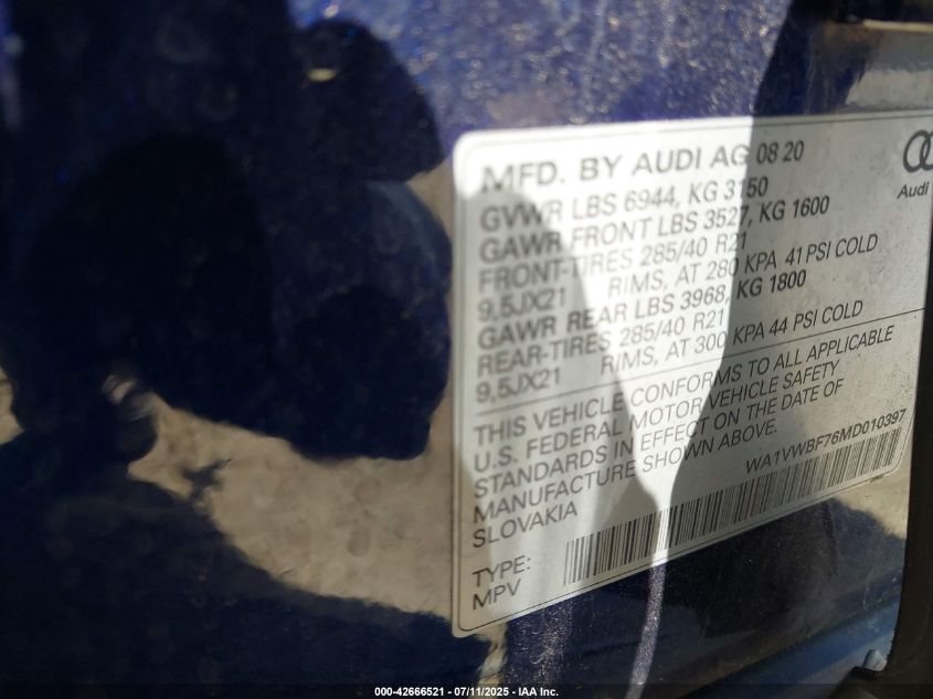 2021 Audi SQ7 - WA1VWBF76MD010397