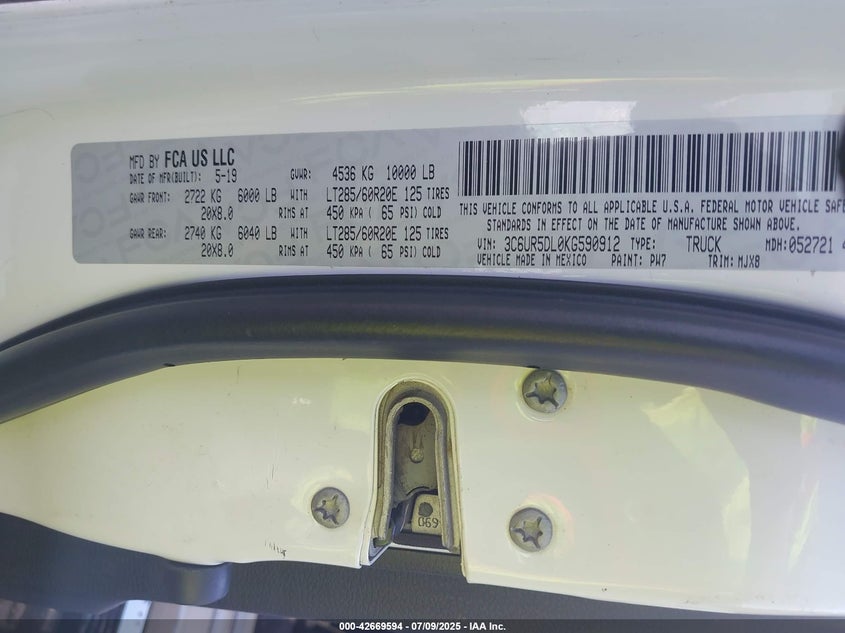 2019 RAM 2500 BIG HORN  4X4 6'4 BOX - 3C6UR5DL0KG590912