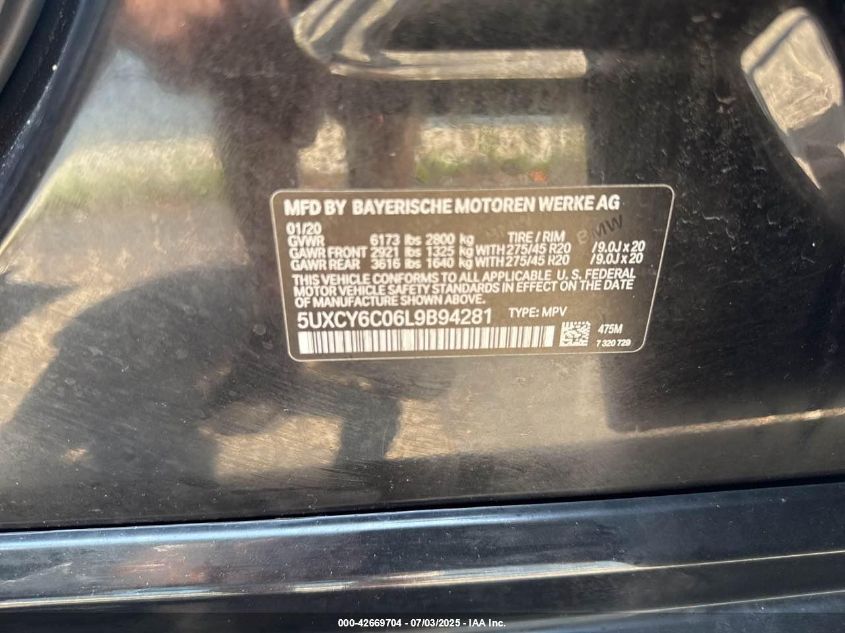 2020 BMW X6 - 5UXCY6C06L9B94281