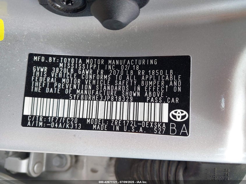 2018 TOYOTA COROLLA SE - 5YFBURHE3JP818329