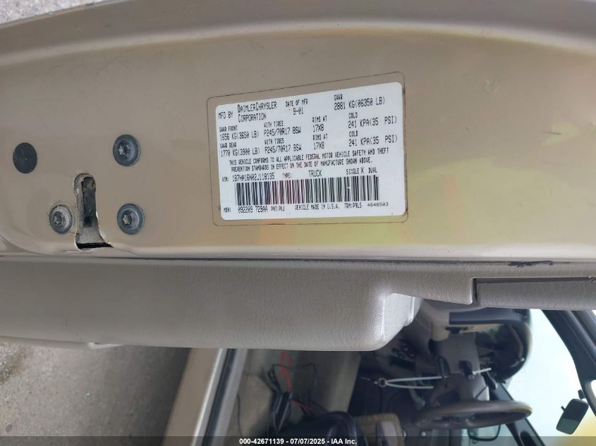 2002 Dodge Ram 1500 St VIN: 1B7HA16N02J118135 Lot: 42671139