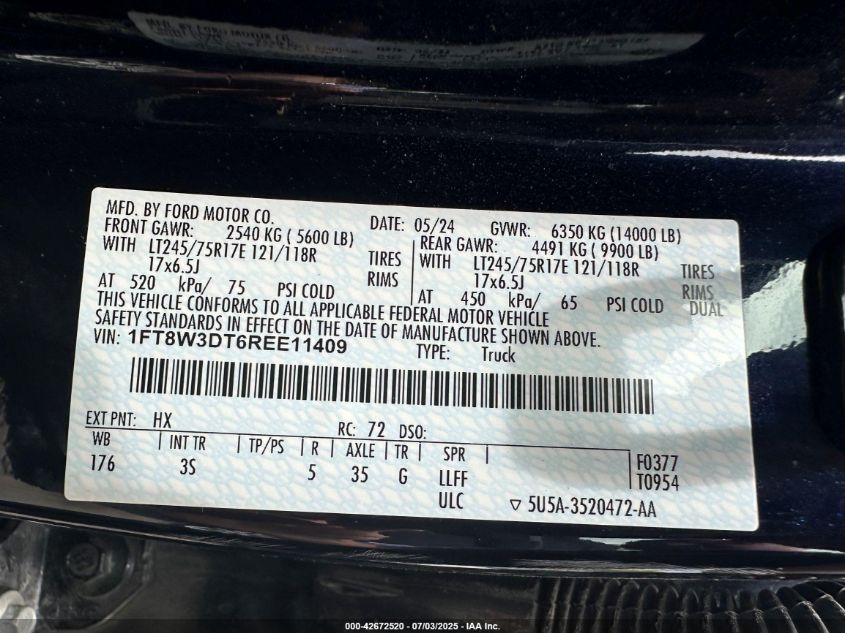 2024 Ford F-350 - 1FT8W3DT6REE11409