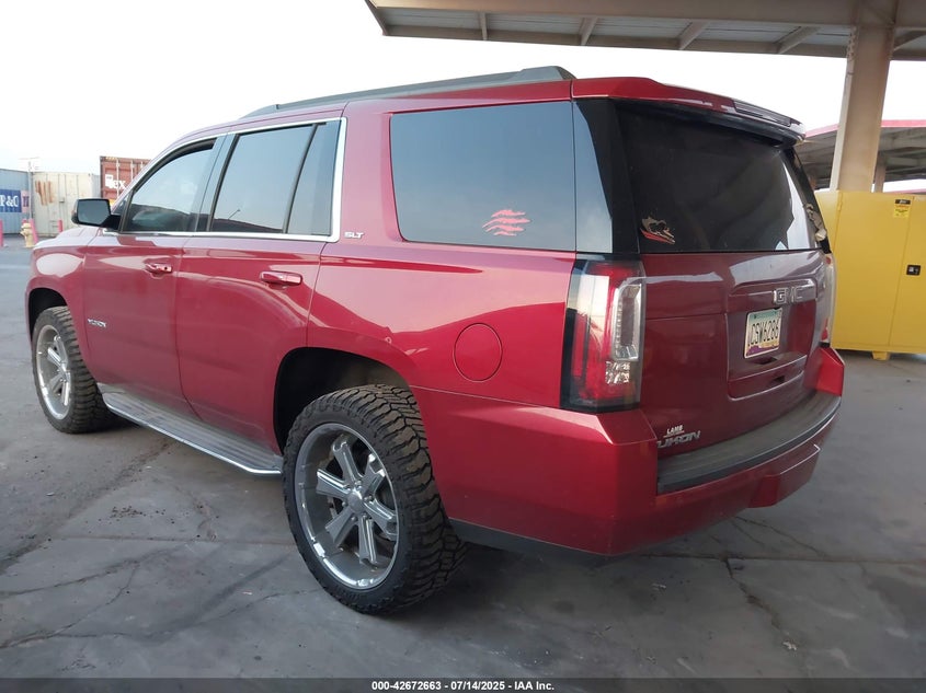 Vin: 1gks2bkcxfr118667, lot: 43165774, gmc yukon slt 20153