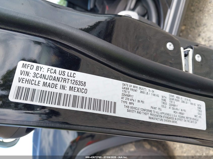 2024 JEEP COMPASS SPORT 4X4 - 3C4NJDAN7RT126358