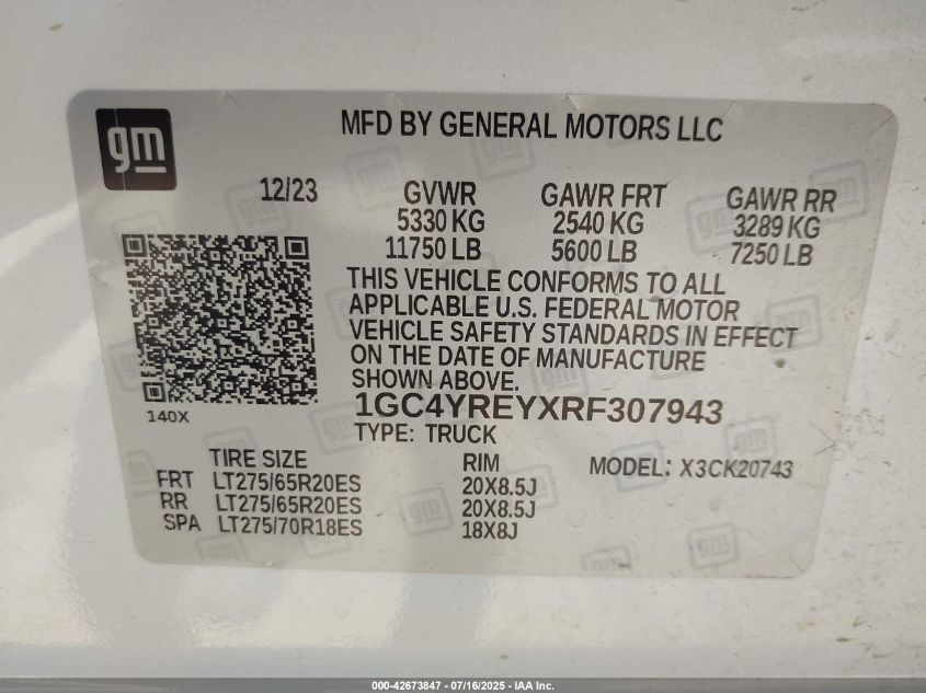 2024 Chevrolet Silverado 2500 - 1GC4YREYXRF307943