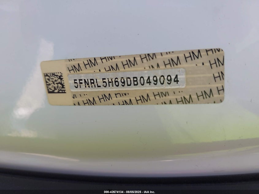 2013 Honda Odyssey Ex-L VIN: 5FNRL5H69DB049094 Lot: 42674134