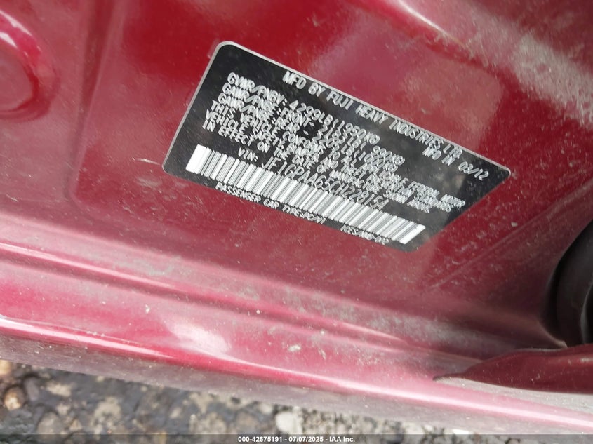 JF1GPAA65CH228154 2012 SUBARU IMPREZA photo no. 9