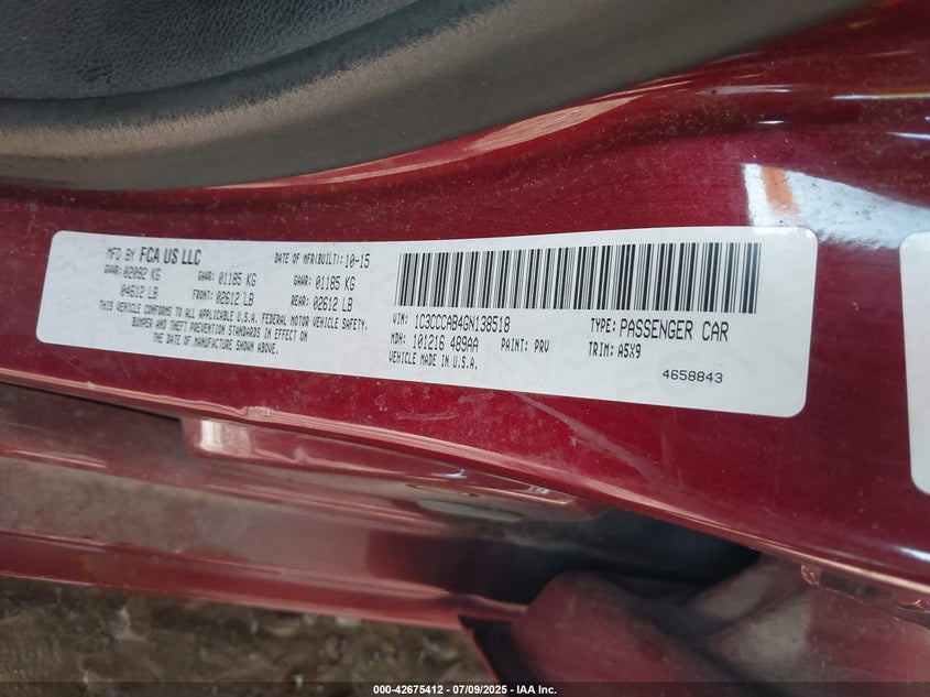 2016 CHRYSLER 200 LIMITED - 1C3CCCAB4GN138518