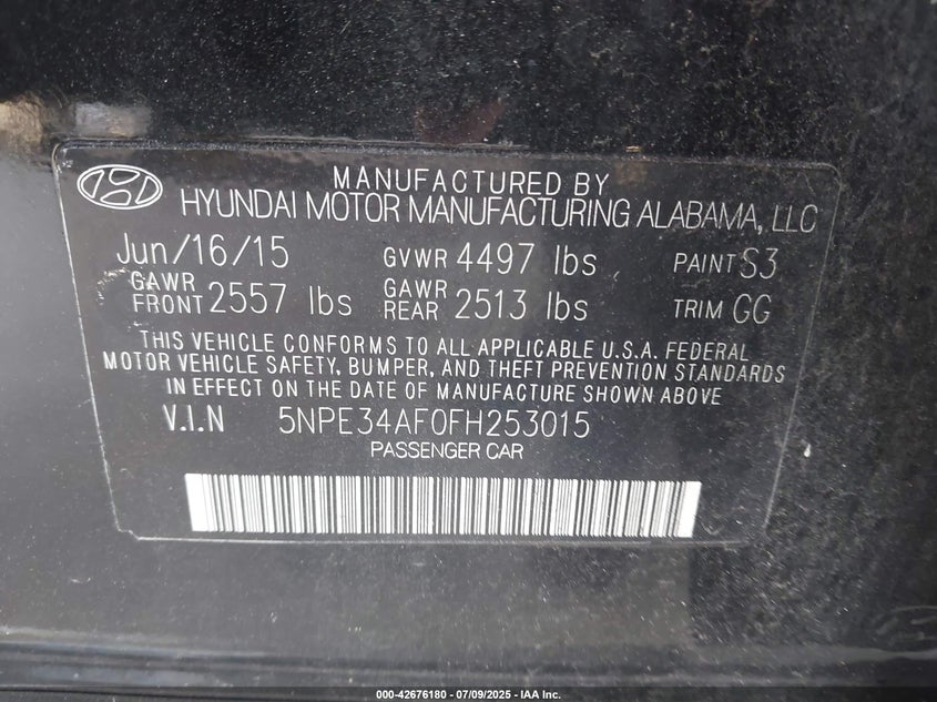 2015 HYUNDAI SONATA LIMITED - 5NPE34AF0FH253015