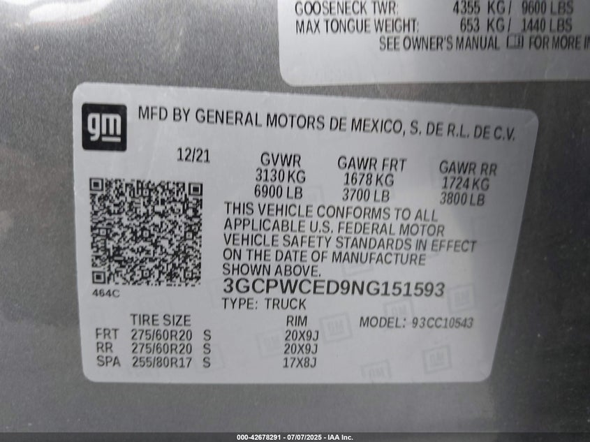 2022 CHEVROLET SILVERADO 1500 LTD 2WD  SHORT BED LT - 3GCPWCED9NG151593