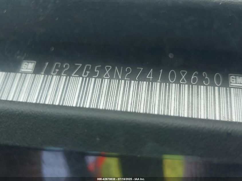 2007 Pontiac G6 VIN: 1G2ZG58N274108630 Lot: 42678838
