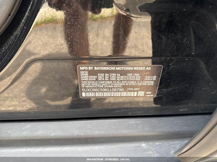 2019 BMW X5 - 5UXCR6C59KLL08796