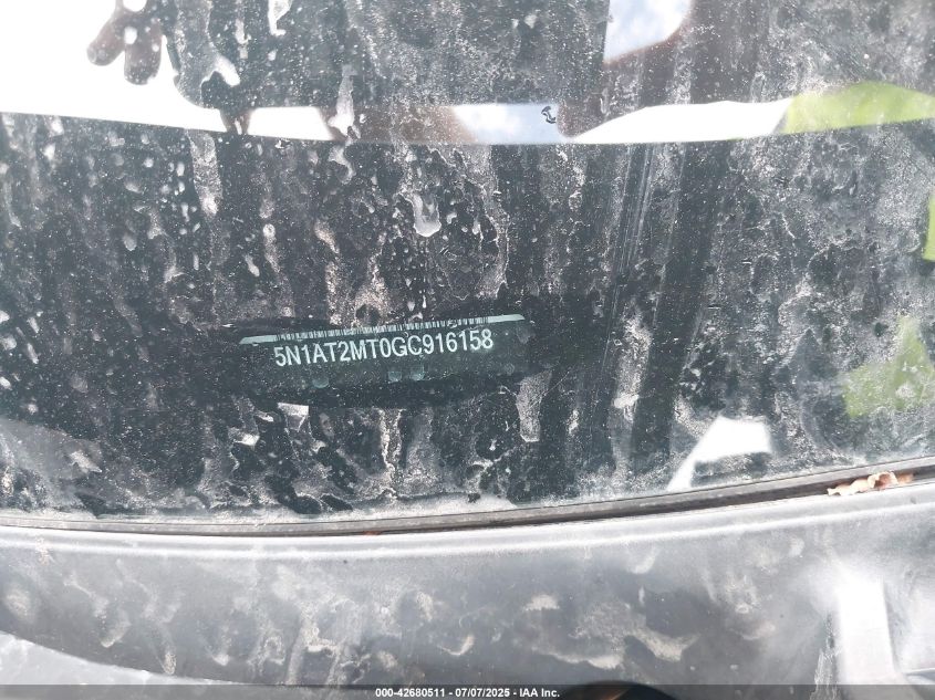 2016 Nissan Rogue Sv VIN: 5N1AT2MT0GC916158 Lot: 42680511