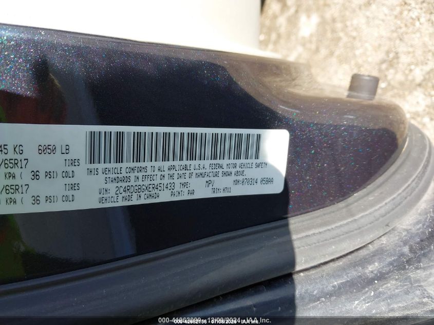 2014 DODGE GRAND CARAVAN SE - 2C4RDGBGXER451433