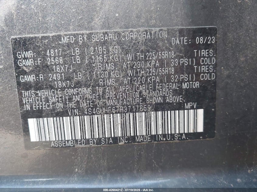 2024 SUBARU CROSSTREK SPORT - 4S4GUHF67R3717659