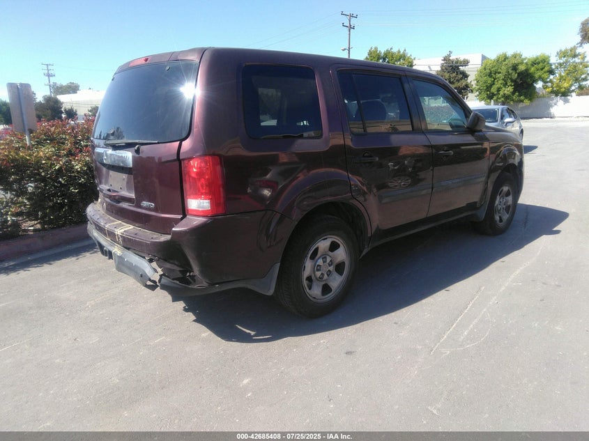 Vin: 5fnyf4h28cb076974, lot: 43178532, honda pilot lx 20124