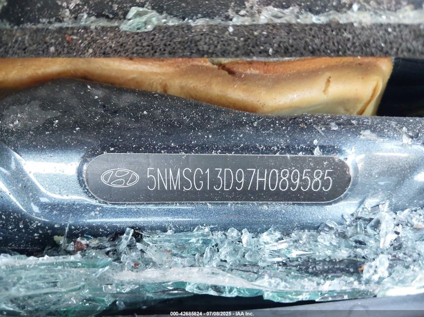 2007 Hyundai Santa Fe Gls VIN: 5NMSG13D97H089585 Lot: 42685824
