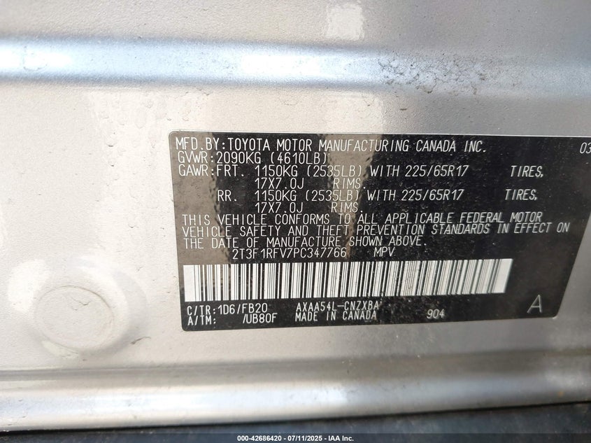 2023 TOYOTA RAV4 LE - 2T3F1RFV7PC347766