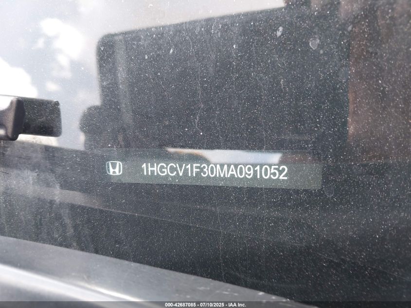 2021 Honda Accord Sport VIN: 1HGCV1F30MA091052 Lot: 42687085