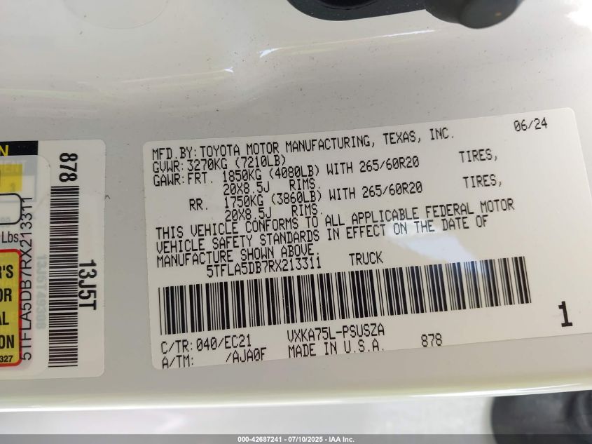 2024 Toyota Tundra - 5TFLA5DB7RX213311