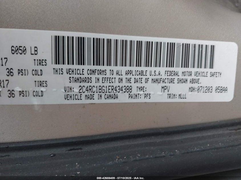 2014 CHRYSLER TOWN & COUNTRY TOURING - 2C4RC1BG1ER434388