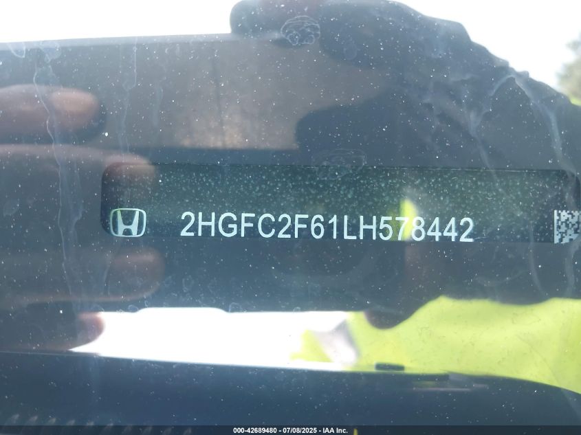 2020 HONDA CIVIC LX - 2HGFC2F61LH578442