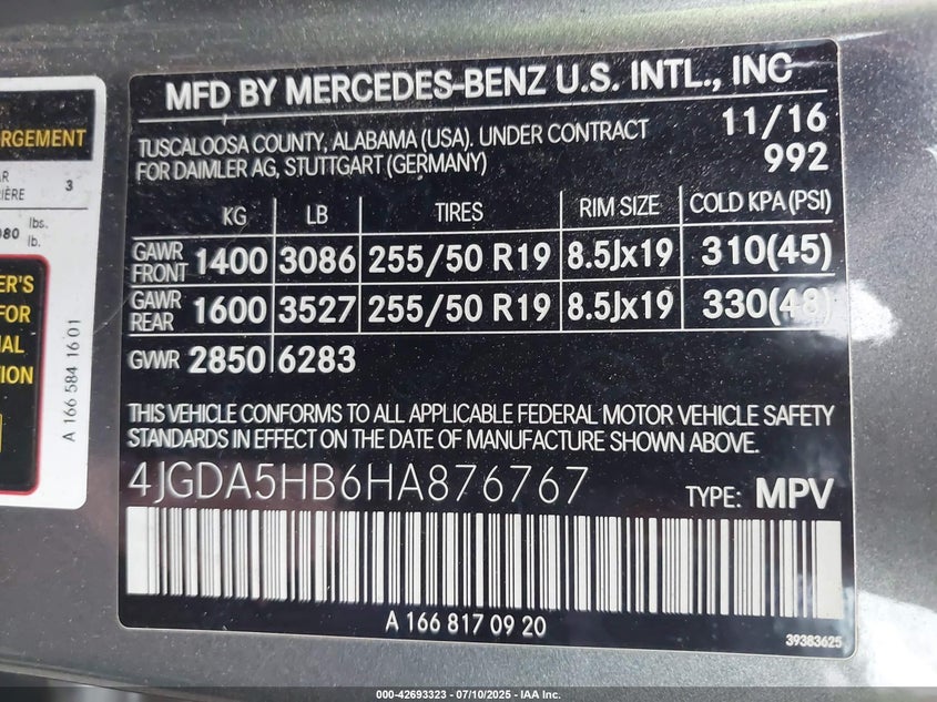 2017 MERCEDES-BENZ GLE 350 4MATIC - 4JGDA5HB6HA876767