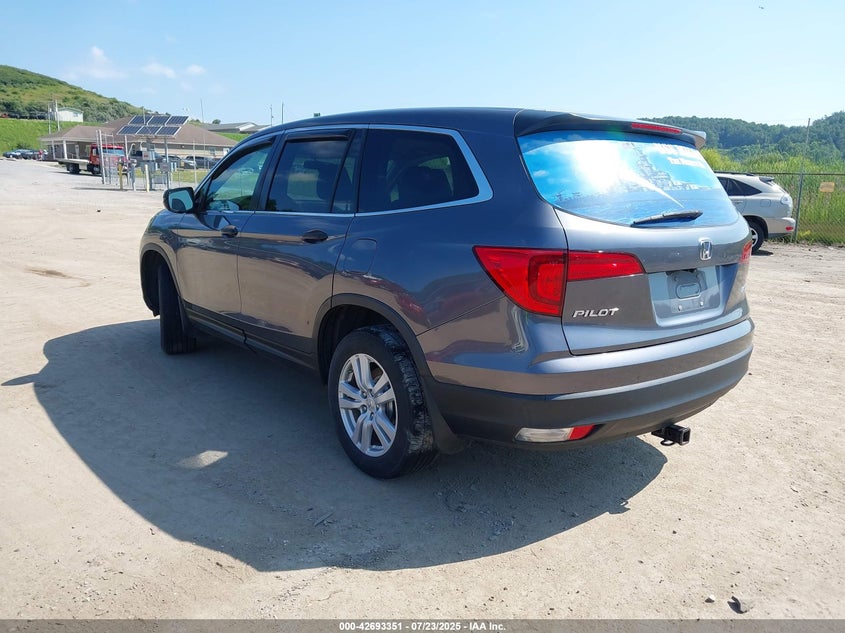 Vin: 5fnyf6h10gb089064, lot: 43186497, honda pilot lx 20163