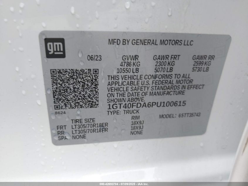 2023 GMC Hummer EV - 1GT40FDA6PU100615