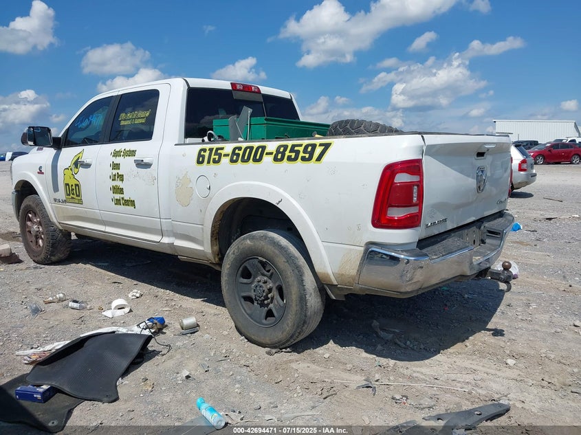 Vin: 3c6ur5fl4lg266795, lot: 43187617, ram 2500 laramie  4x4 6'4 box 20203
