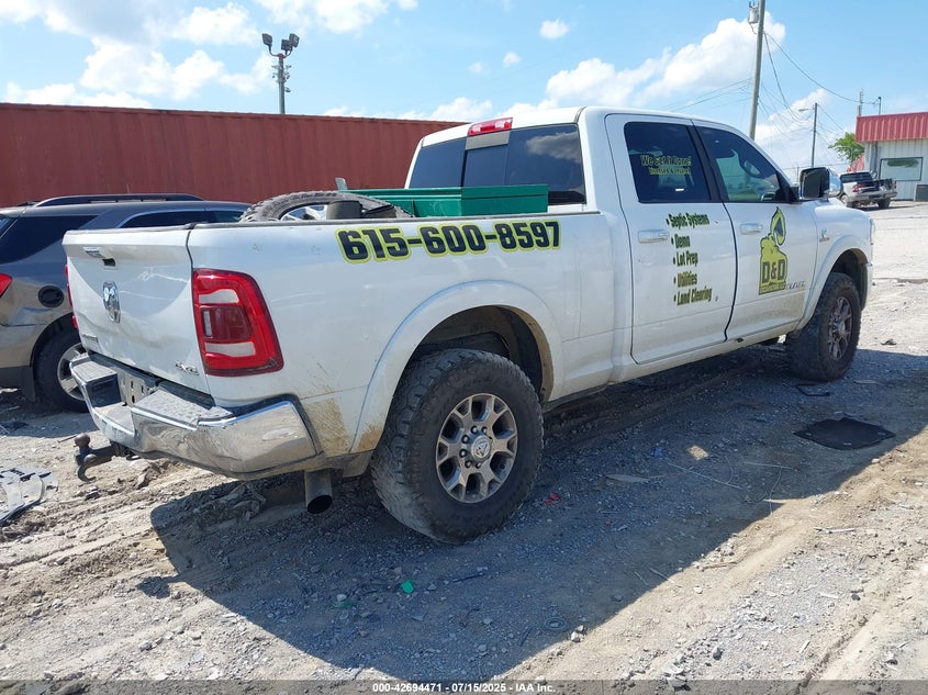 Vin: 3c6ur5fl4lg266795, lot: 43187617, ram 2500 laramie  4x4 6'4 box 20204