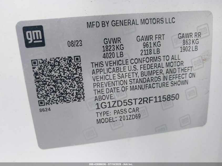 2024 CHEVROLET MALIBU FWD 1LT - 1G1ZD5ST2RF115850