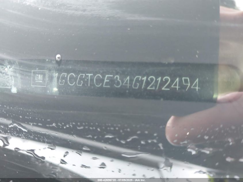 2016 Chevrolet Colorado Lt VIN: 1GCGTCE34G1212494 Lot: 42696739