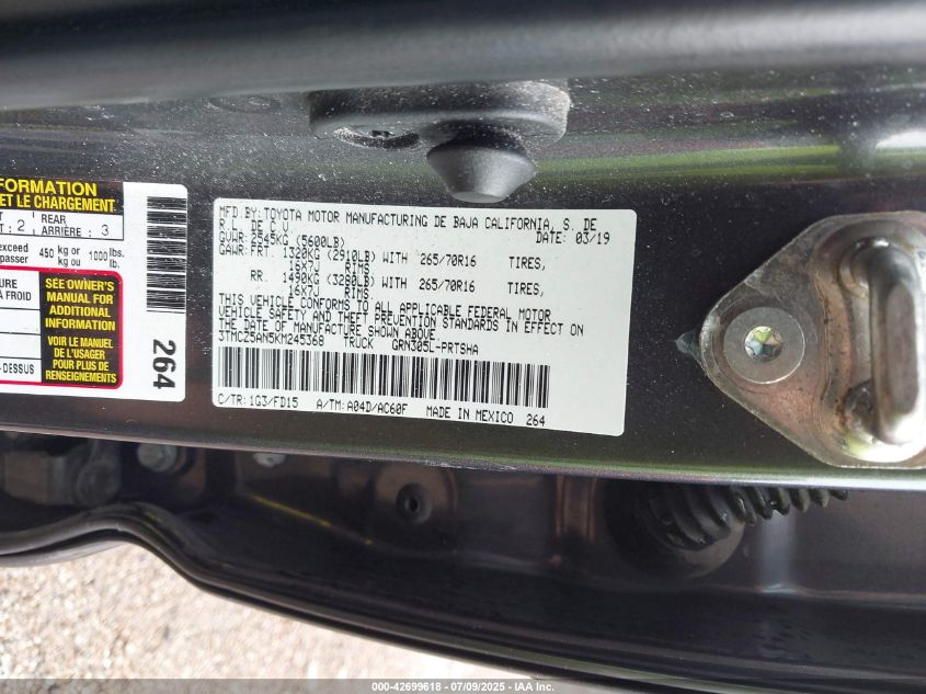 2019 Toyota Tacoma - 3TMCZ5AN5KM245368