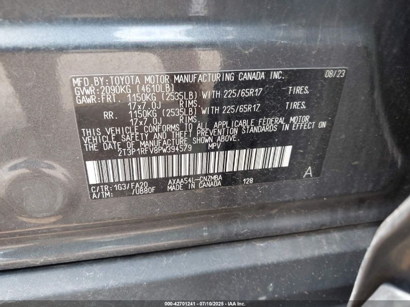 2023 TOYOTA RAV4 XLE - 2T3P1RFV8PW394579