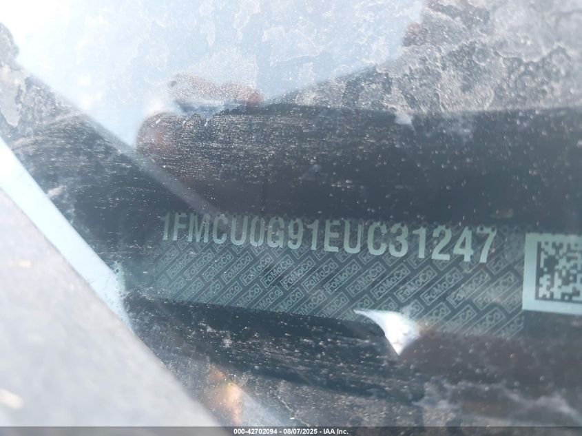 2014 Ford Escape Se VIN: 1FMCU0G91EUC31247 Lot: 42702094