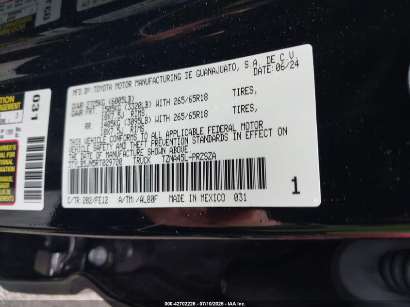 2024 TOYOTA TACOMA TRD SPORT 4WD - 3TYLB5JN5RT029720