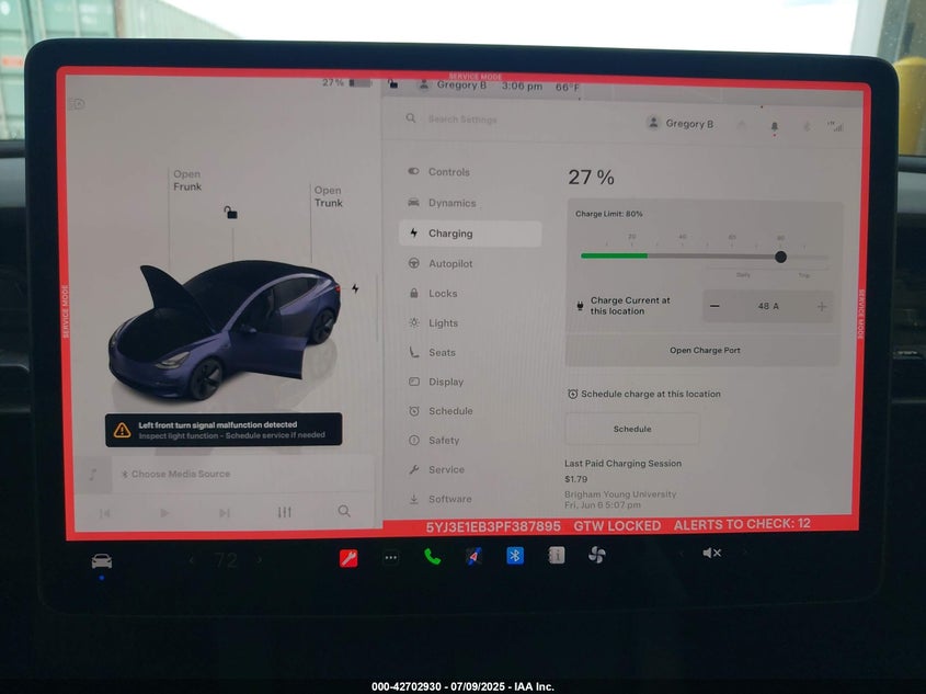 2023 Tesla Model 3 Long Range Dual Motor All-Wheel Drive VIN: 5YJ3E1EB3PF387895 Lot: 42702930