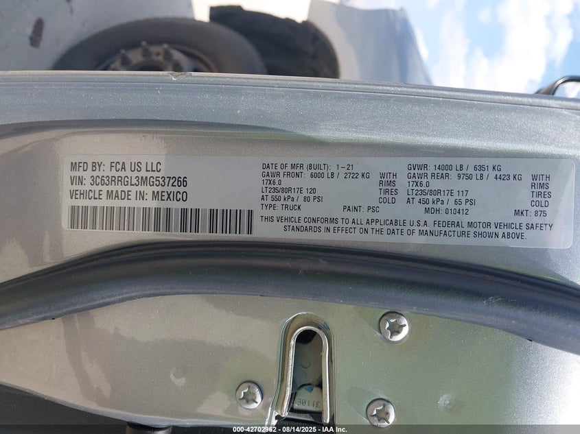 3C63RRGL3MG537266 2021 RAM 3500 photo no. 9