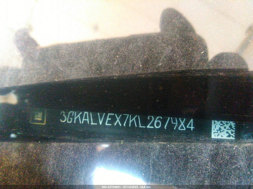 2019 GMC Terrain Slt VIN: 3GKALVEX7KL267984 Lot: 42704981