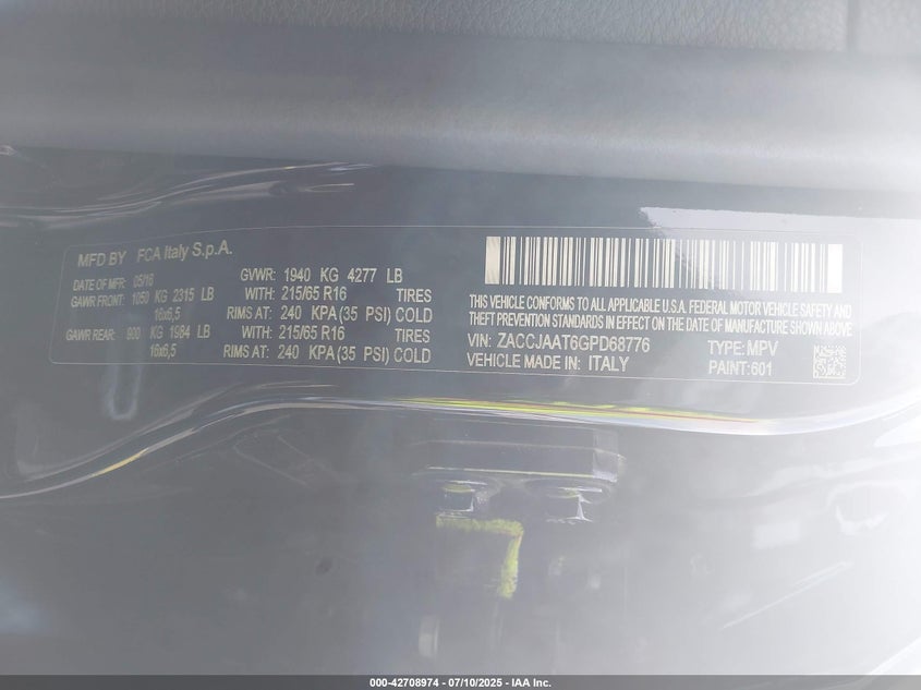 2016 JEEP RENEGADE SPORT - ZACCJAAT6GPD68776