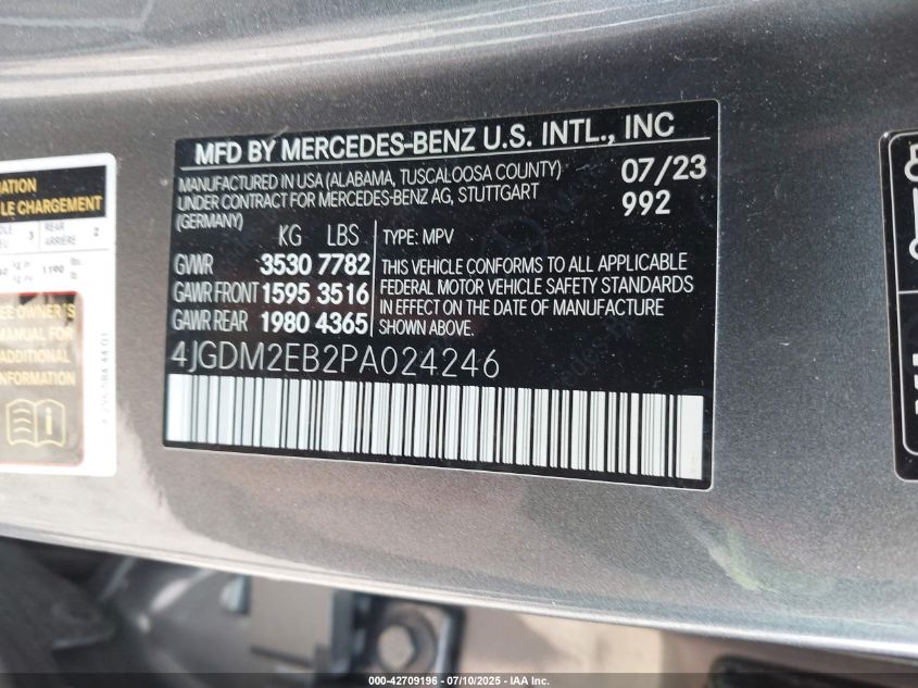 2023 Mercedes-Benz EQS - 4JGDM2EB2PA024246