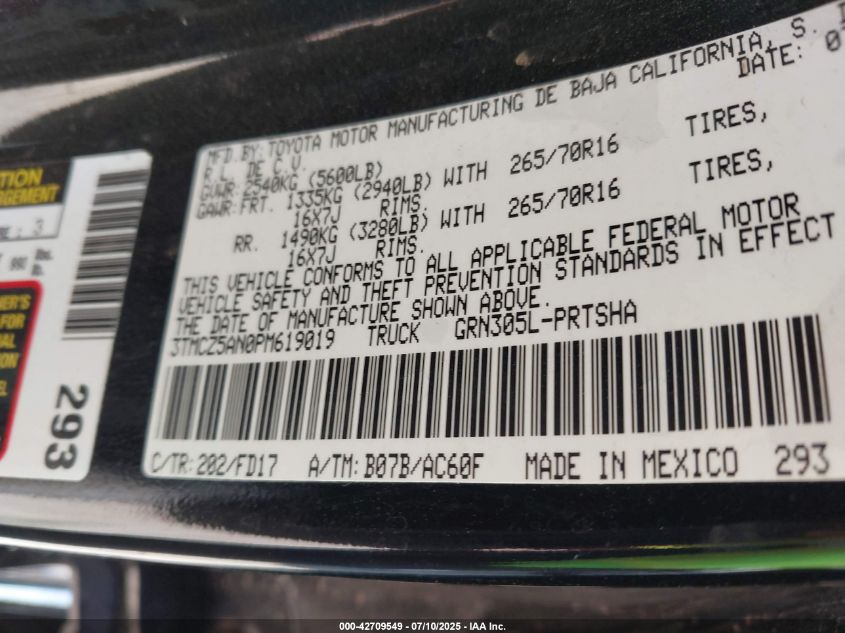 2023 Toyota Tacoma - 3TMCZ5AN0PM619019